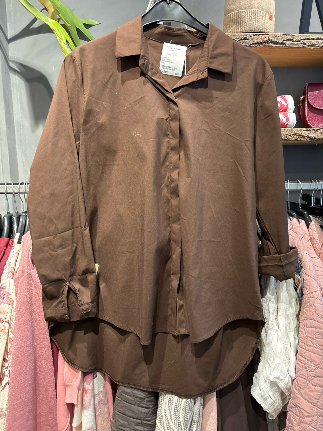 Beauregard Blouse basic ljm Choco Beauregard Ros 50320