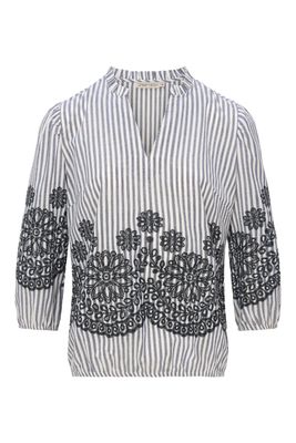 Dreamstar blousetop STREEP BORDUUR Indigo-Ivoor Z26 116 Marina Dreamstar blousetop STREEP BORDUUR Indigo-Ivoor Z26 116 Marina