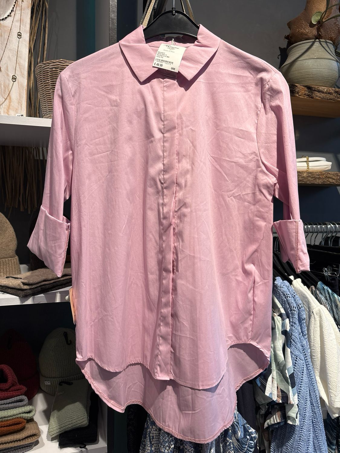 Beauregard Blouse basic lm Candy Pink ROS 50320