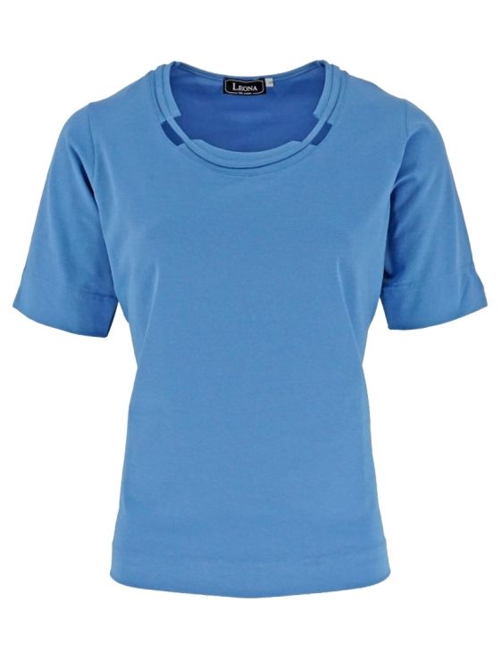Leona Shirt km RH uni Bleu Leona 261.37.24