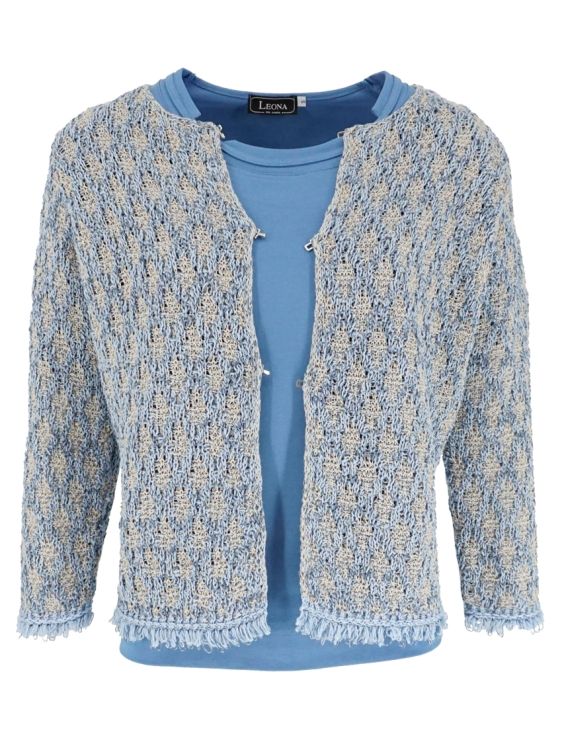 Leona Vest dessin RH 3/4 mouw Licht Blauw Leona 261.36.03