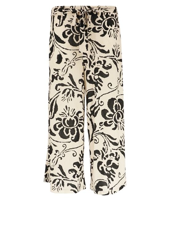 Leona Broek print 7/8 lengte L.beige Leona 261.38.10