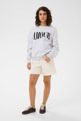 Kaffe KAmelody Sweatshirt Light Grey Melange 10511456 Kaffe KAmelody Sweatshirt Light Grey Melange 10511456
