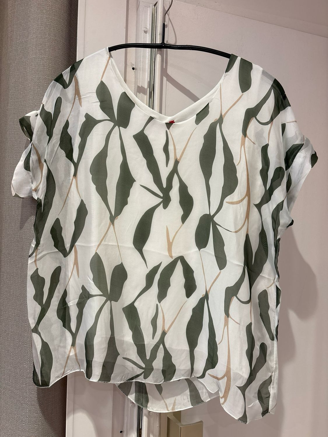Hegler 031771 Blouse Visc/Zijde Khaki Woergl