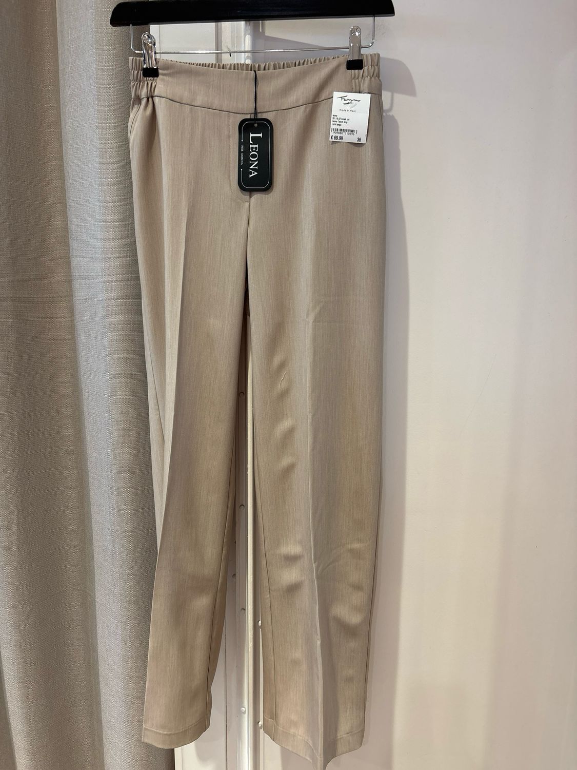 Leona 261.16.07 broek uni Licht beige Leona Tatum lang