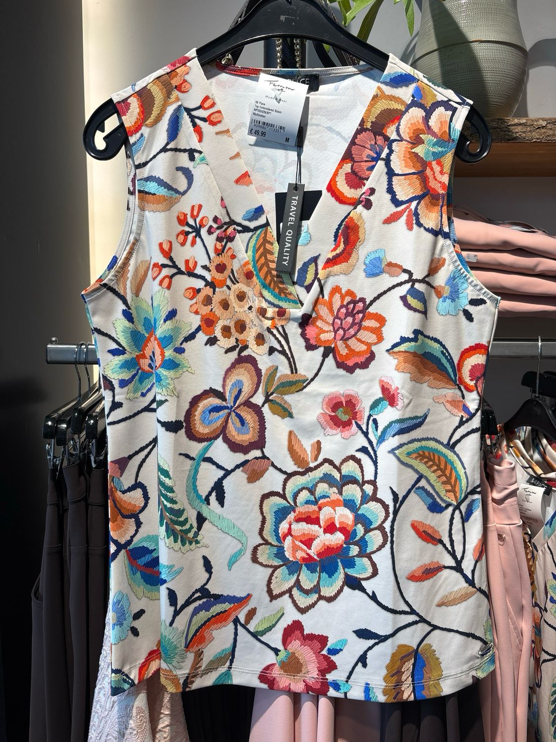 Mi Piace Top Embroidered Bloom Multicolour MP202425EBPT