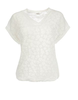 NED Finke SS Double Layered Blossom Mesh Ecru 26S-U412-02 Seasonable NED Finke SS Double Layered Blossom Mesh Ecru 26S-U412-02 Seasonable