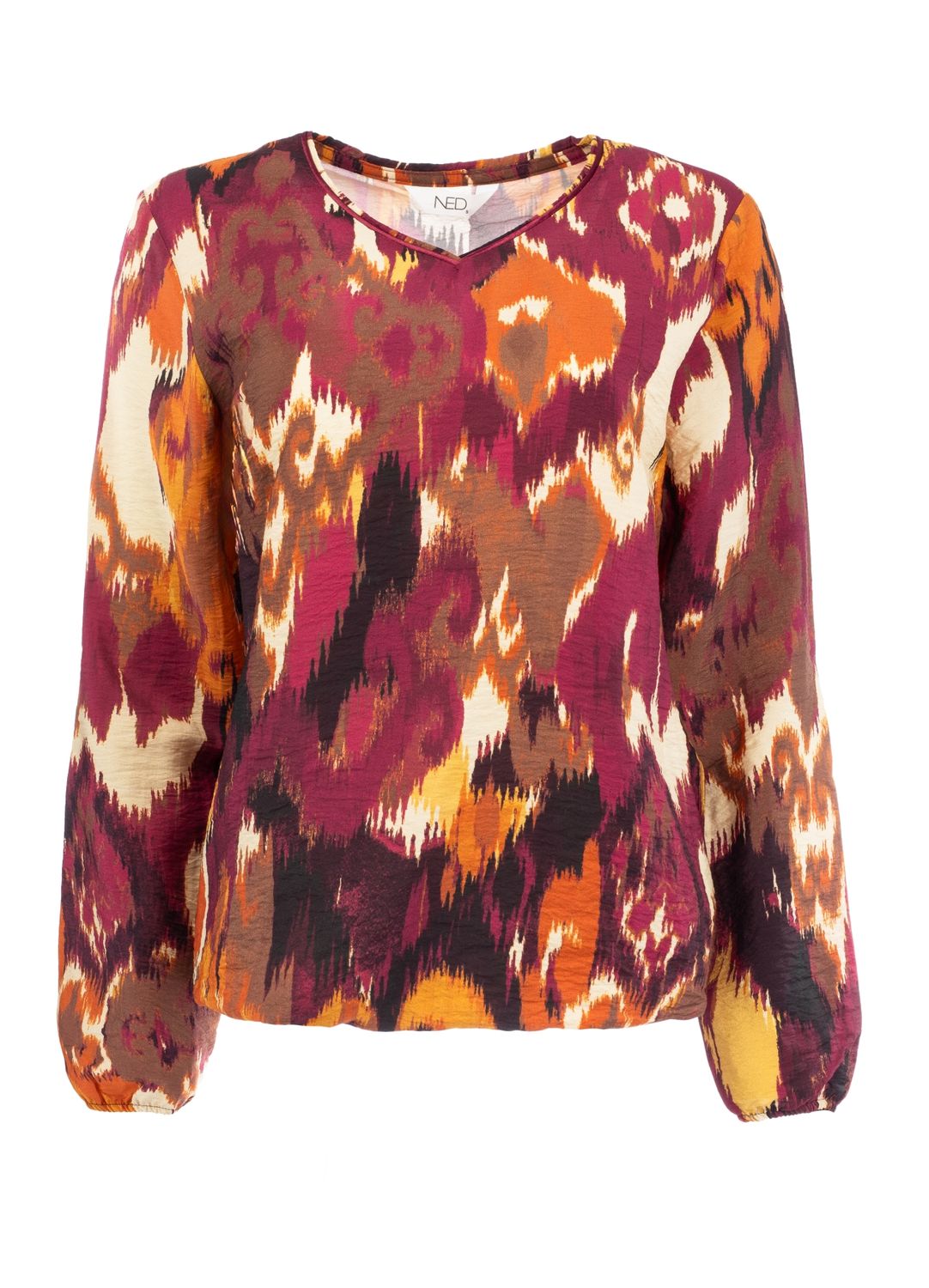 NED Nox-PW LS Beet Red Funky Ikat Woven Beet Red 25W1-FB008-04