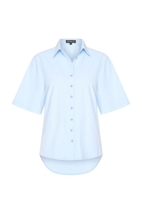 Mi Piace Blouse wijde mw krt Light Blue Mi Piace MP 202502