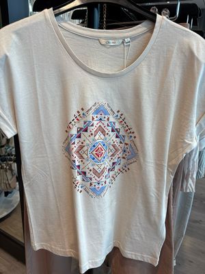 Cream CRWrikki T-Shirt Red Aztec 10614825 Cream CRWrikki T-Shirt Red Aztec 10614825