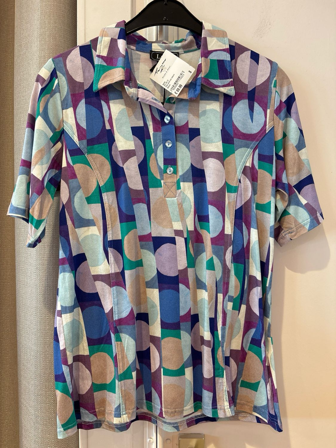 Leona 261.20.12 Blauw Polo print km blauw