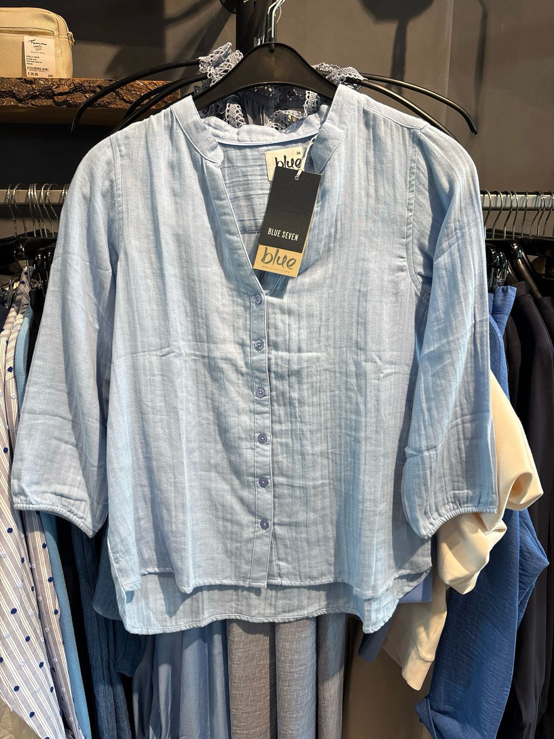 Blue Seven Da Bluse, Henley Ausschnitt BLAU 180328-00