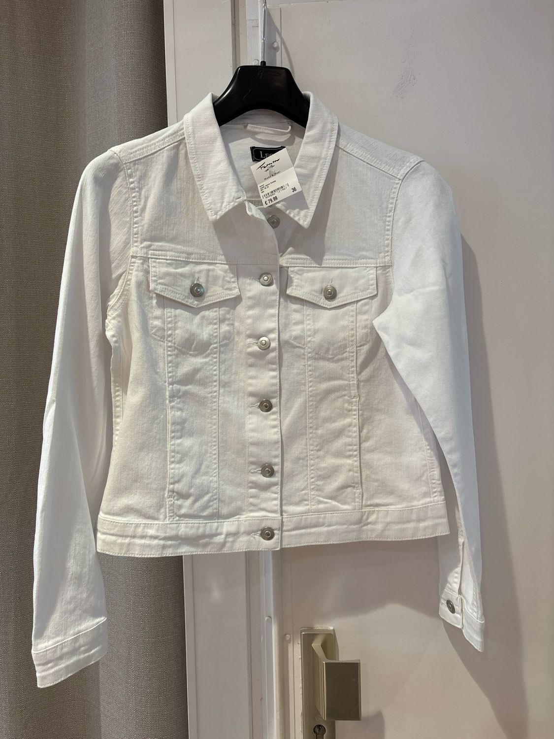 Leona Jasje Jeans Knoop Wit 261.16.22