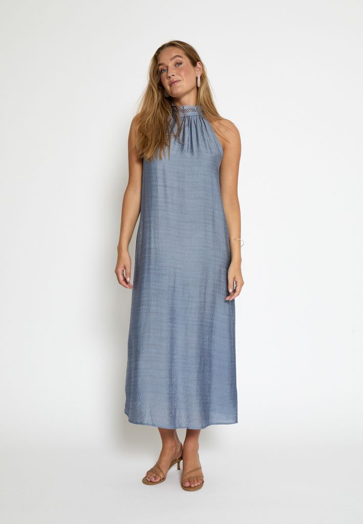 Peppercorn PCHelen Halterneck Dress 1039 FADED DENIM PC8316