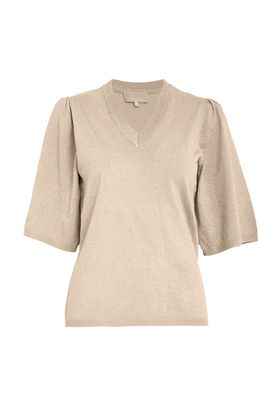 Peppercorn PCGlenda Remi Short Sleeve Knit 348MET Medal gold Metallic PC8442 Peppercorn PCGlenda Remi Short Sleeve Knit 348MET Medal gold Metallic PC8442