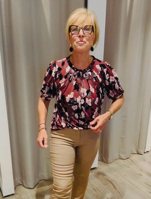 In Front Grazia Blouse 1/2 Plum Plum 17255 In Front Grazia Blouse 1/2 Plum Plum 17255