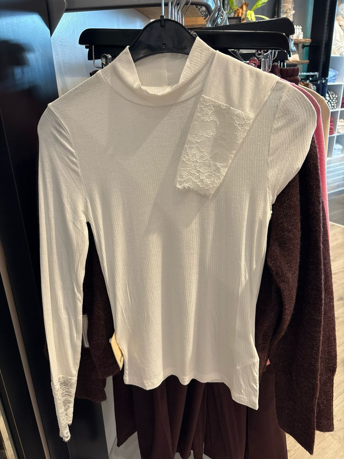 Kaffe KAomi Turtleneck T-Shirt Chalk 10511001