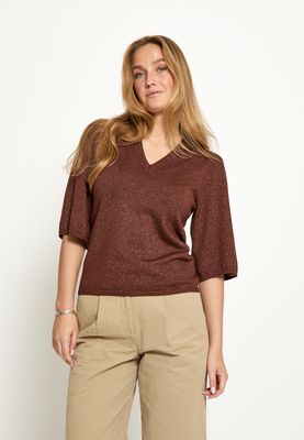 Peppercorn PCGlenda Remi Short Sleeve Knit 5047MET Cherry Mahogany PC8442 Peppercorn PCGlenda Remi Short Sleeve Knit 5047MET Cherry Mahogany PC8442