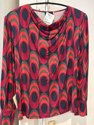 Leona Shirt print rh lm Brique red 263.37.03 Waterval Leona Shirt print rh lm Brique red 263.37.03 Waterval
