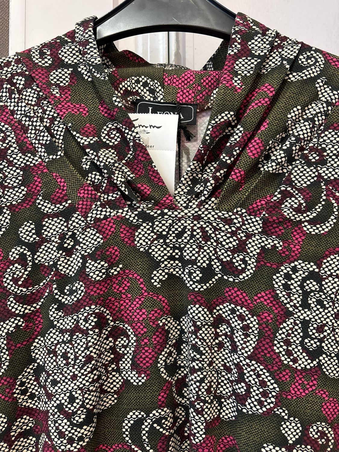 Leona Blouson print Vh lm Cerise 263.20.24 kant print