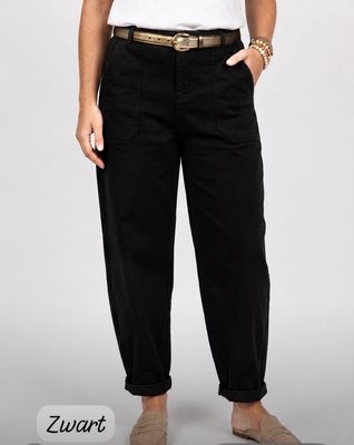 Basement pantalons katoen Zwart Carly Barrel Basement pantalons katoen Zwart Carly Barrel