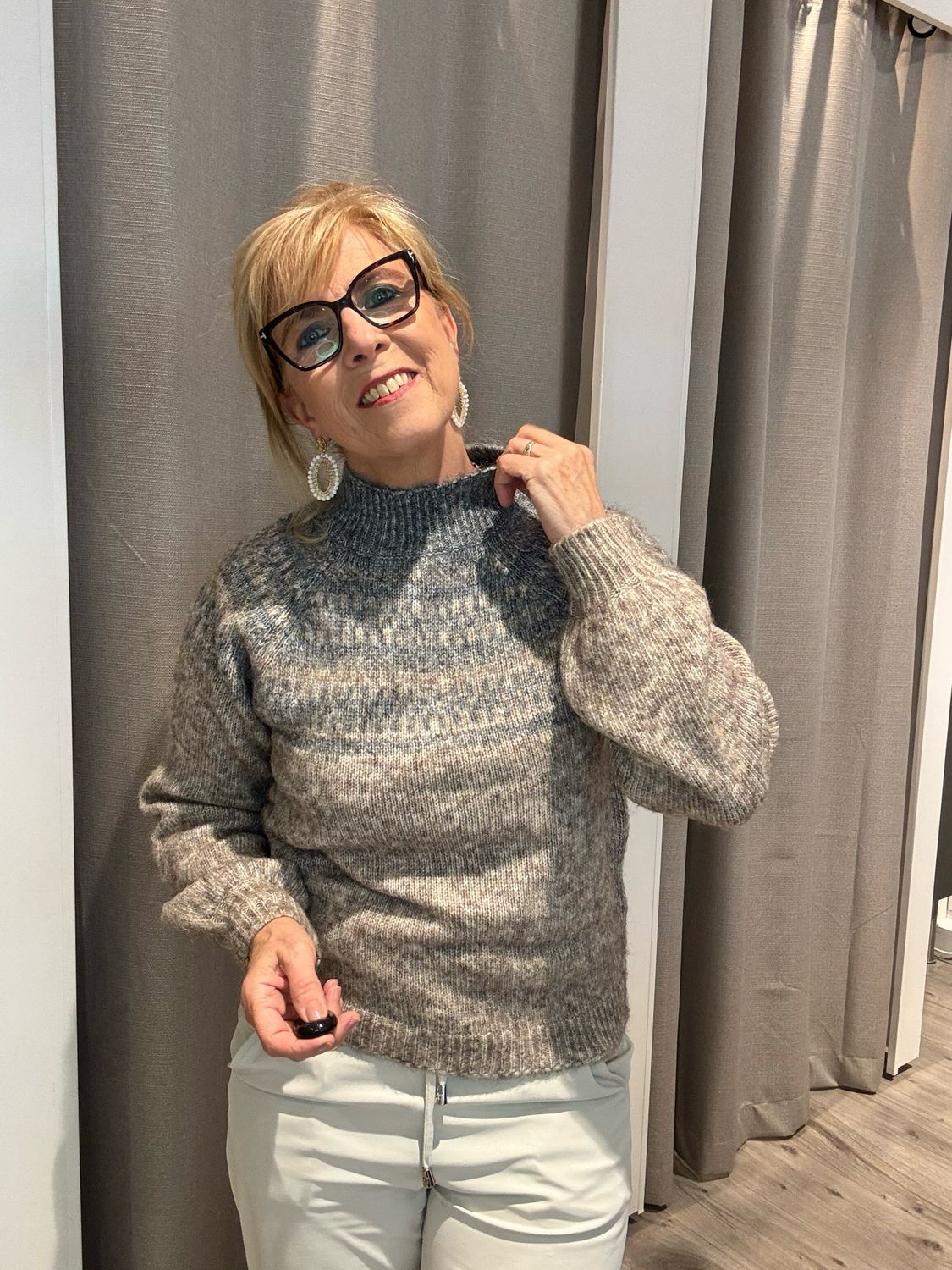 Kaffe KAgerda Pullover Knit Brown Melange/Grey Melange 10512134