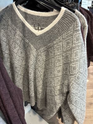Kaffe KAsirens Knit Pullover Grey Mel. / Chalk Argyle 10512088 Kaffe KAsirens Knit Pullover Grey Mel. / Chalk Argyle 10512088
