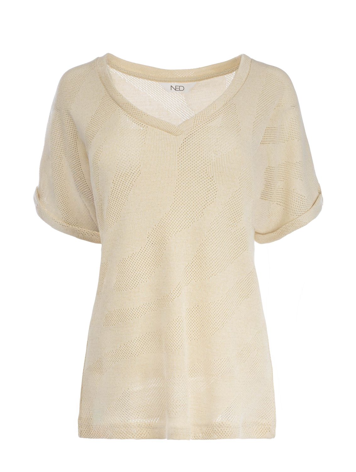 NED Dandelion Big Animal Lurex Knit Sand 26S2-U450-02