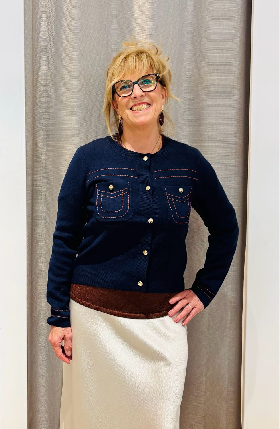 In Front Teo vest brei Dark blue 17239