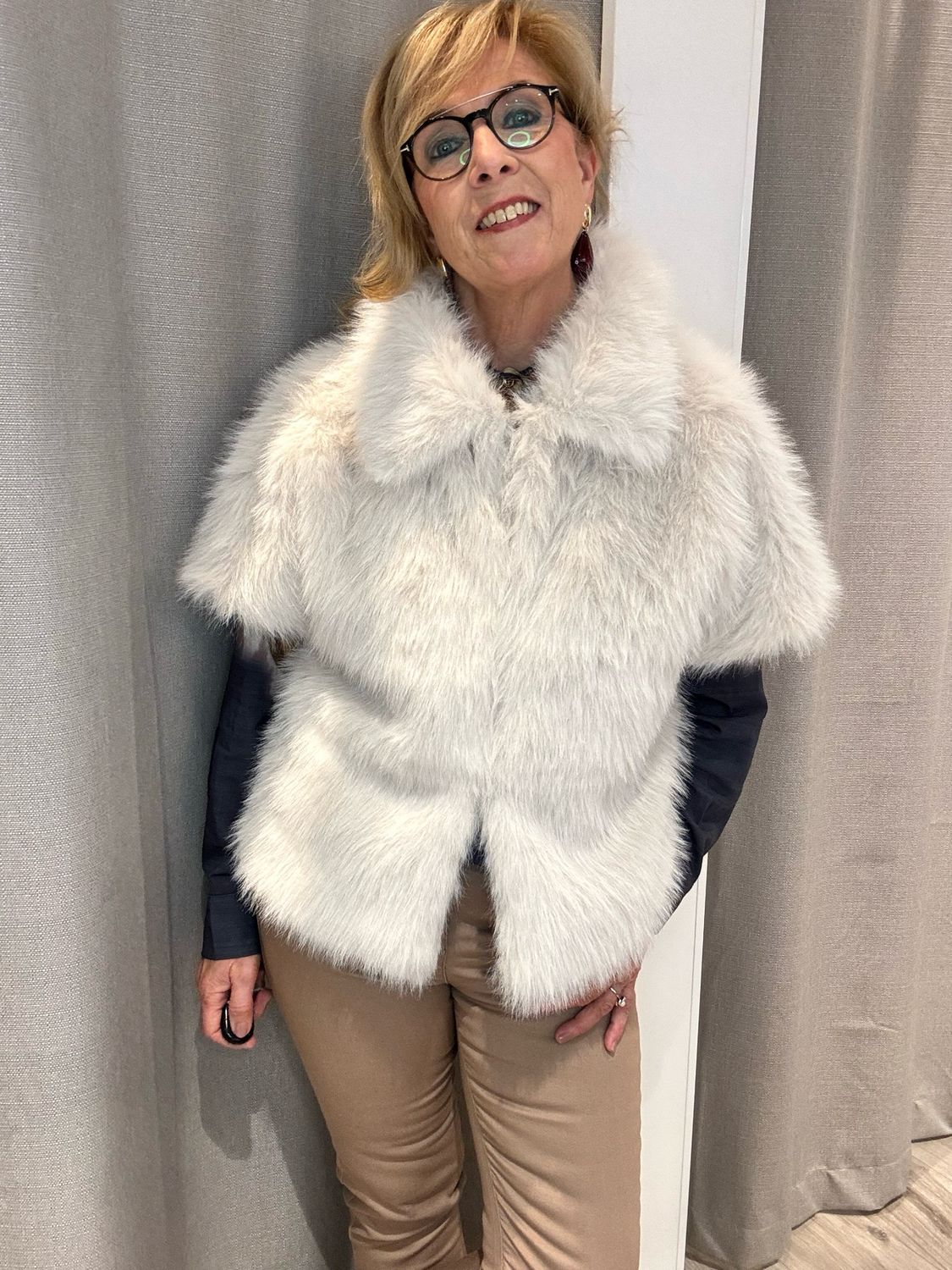P.L.C. Lucati Jeans 931 Fake fur body off white Nora