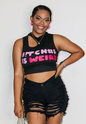 WEIRD BIH Cut Out Crop Top