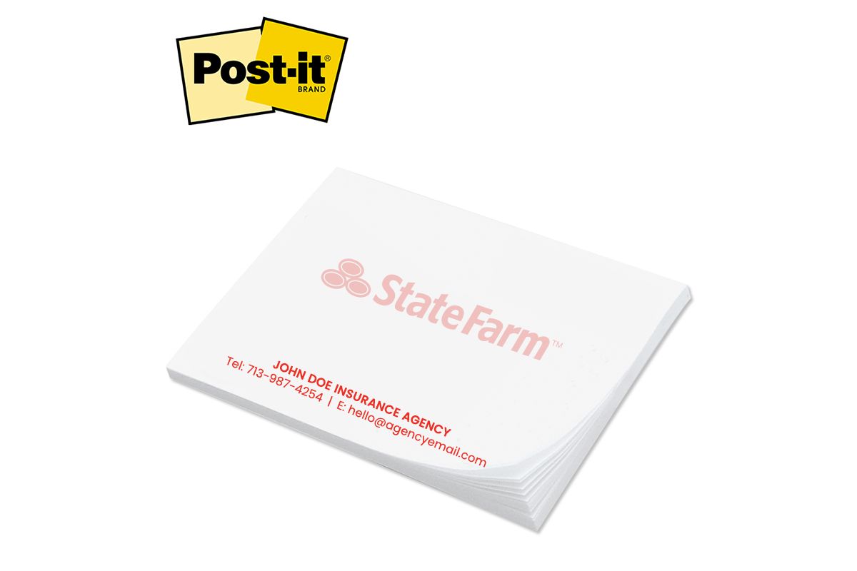 Post-it® Custom Printed 3" x 4" - State Farm