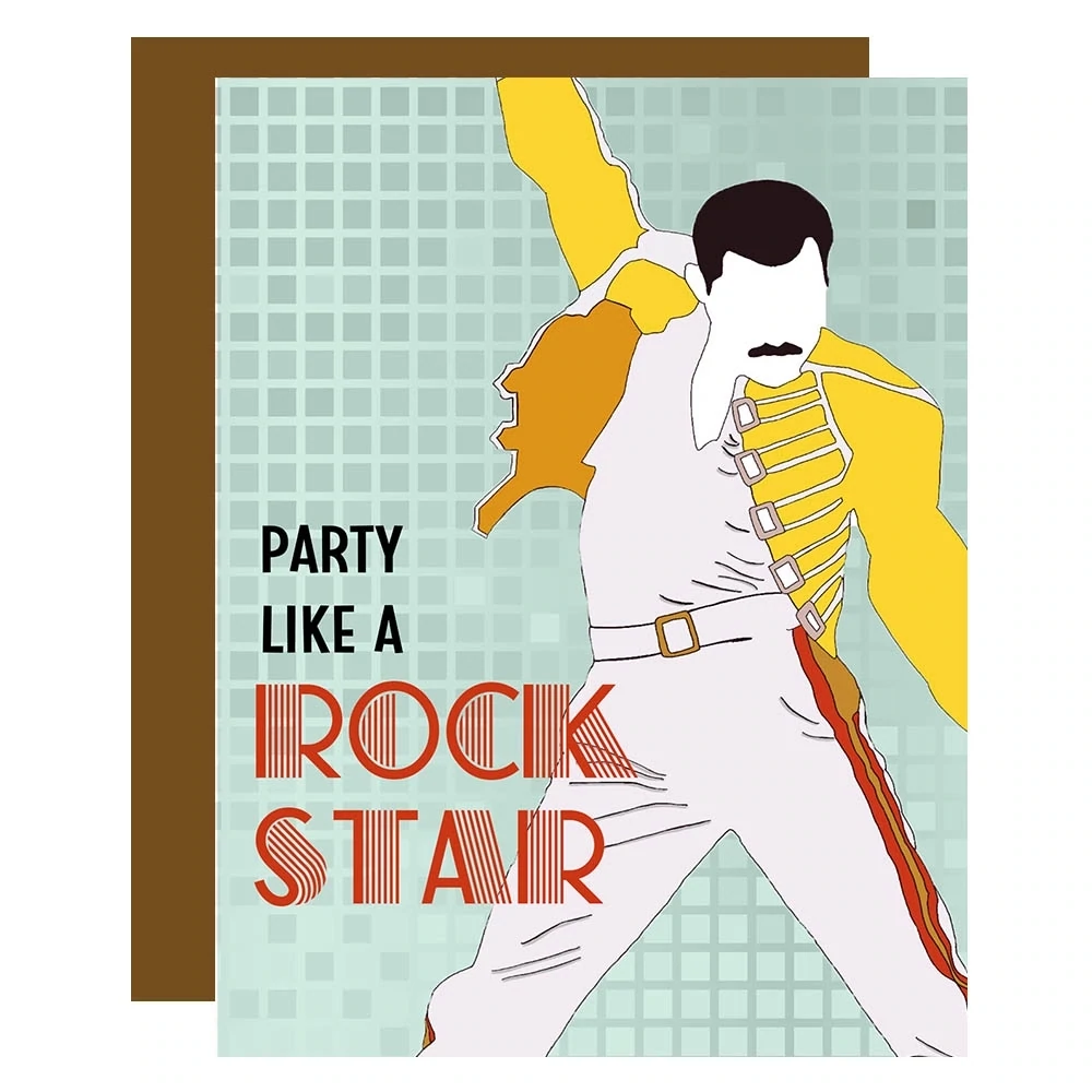 Freddie Mercury Party Like a Rock Star Birthday Card