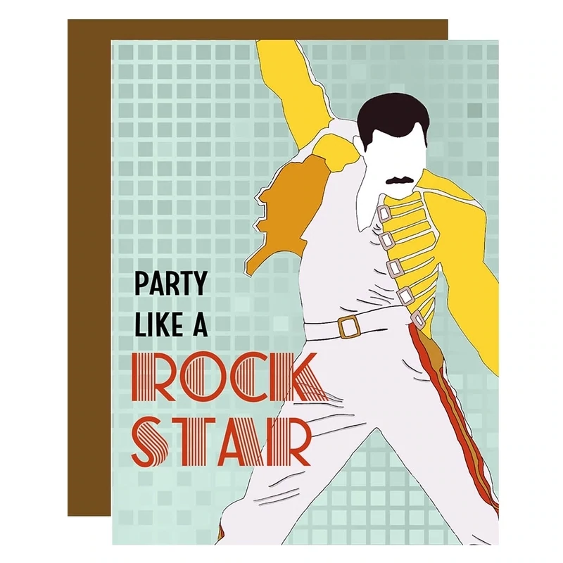 Freddie Mercury Party Like a Rock Star Birthday Card