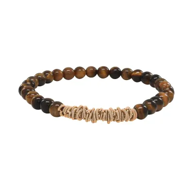 Stretch Rock Bracelet - Tiger&#39;s Eye