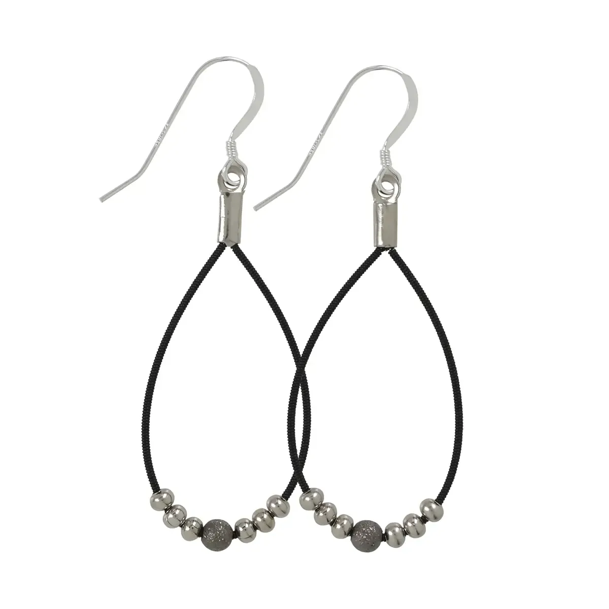 Stardust Teardrop Earrings - Black