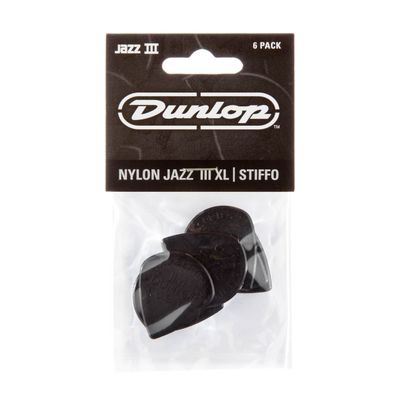 Dunlop 47PXLS Nylon Jazz III XL Stiffo Guitar Picks - 6/Pack