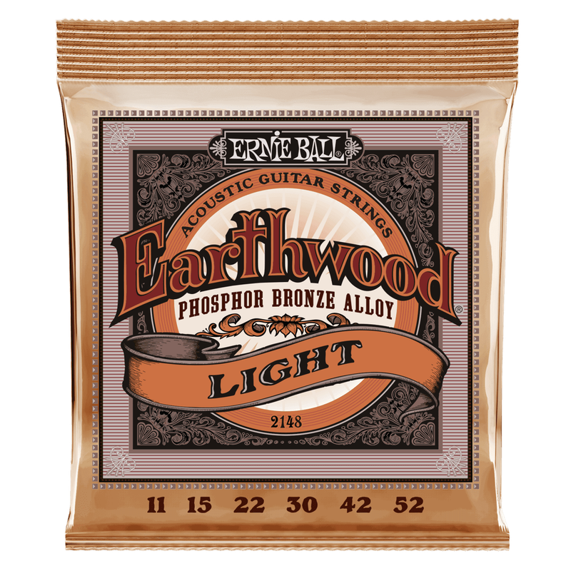 Ernie Ball 2148 Earthwood Phosphor Bronze Light Acoustic Guitar Strings