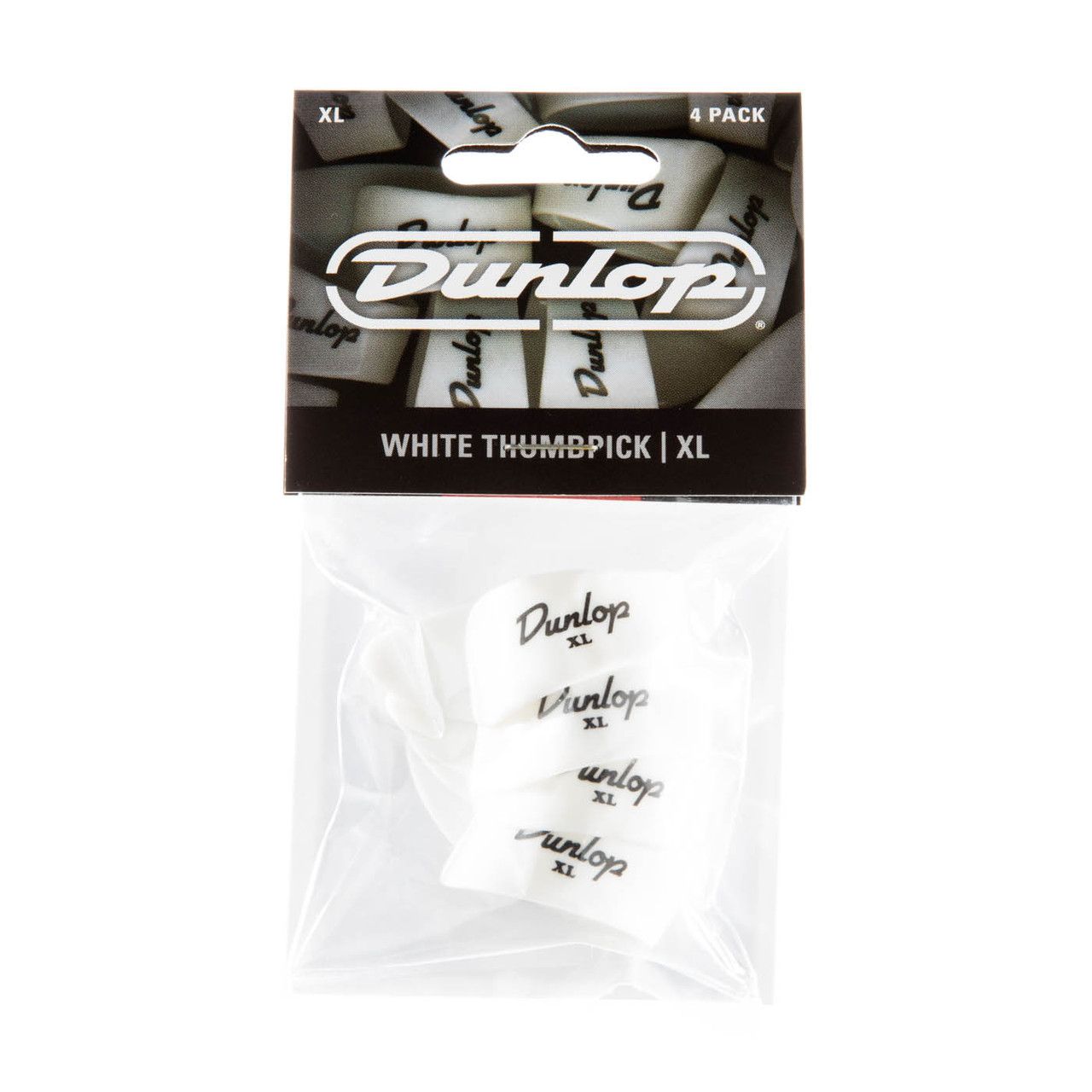 Dunlop White Plastic Extra Large Thumb Picks 4/Pk - 9004P