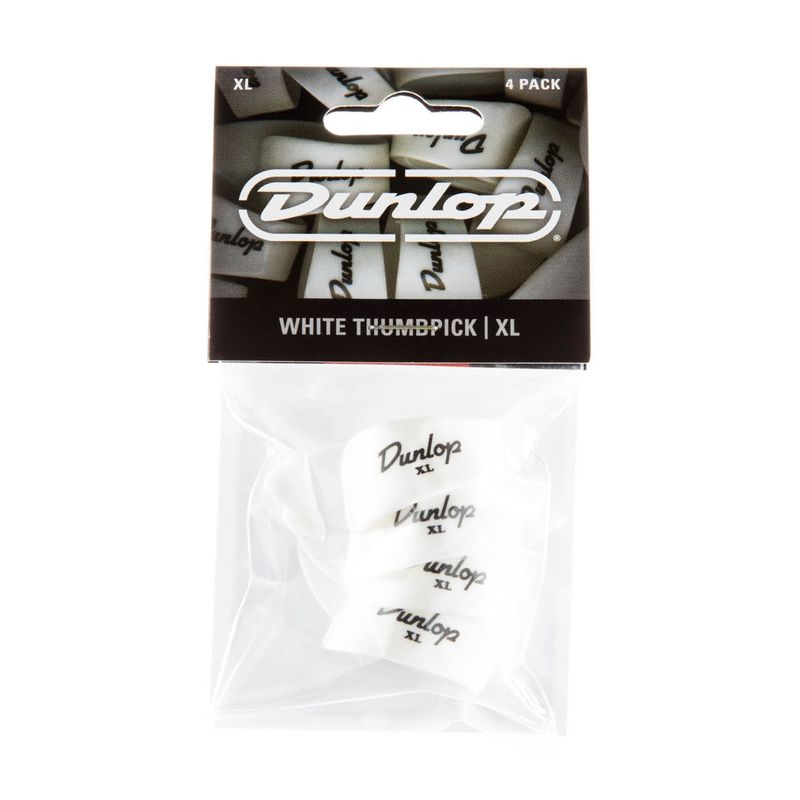 Dunlop White Plastic Extra Large Thumb Picks 4/Pk - 9004P