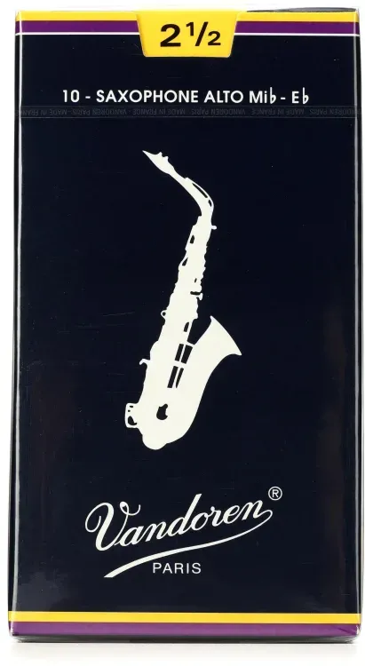 Vandoren Alto Saxophone Reeds 2.5 box of 10 - SR2125