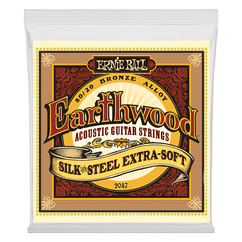 Ernie Ball 2047 Earthwood Silk &amp; Steel Acoustic Guitar Strings Extra Soft 10-50