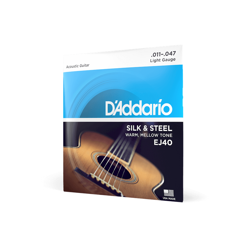 DA Silk and Steel Folk Acoustic Guitar Strings - EJ40