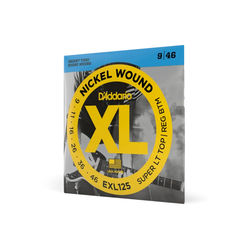DA Nickel Wound Super Light Top/Regular Bottom Electric Guitar Strings - EXL125