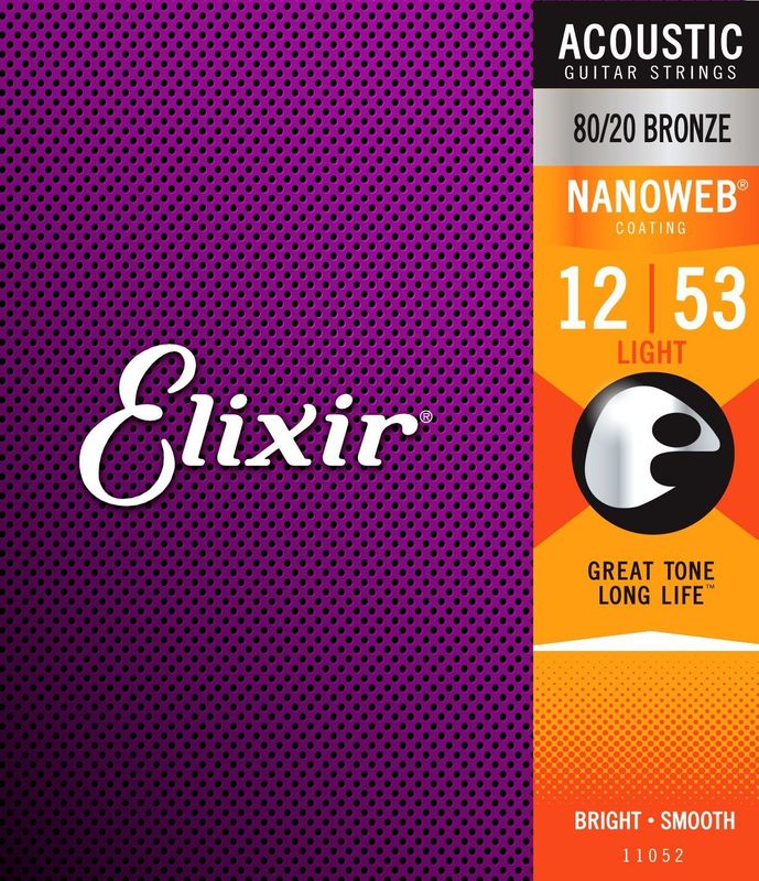 Elixir Acoustic 80/20 Bronze NANOWEB - Light strings - 11052