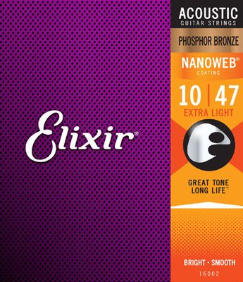 Elixir Acoustic Phosphor Bronze NANOWEB - Extra Light strings - 16002
