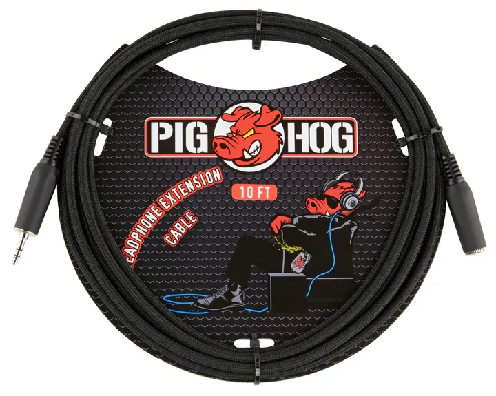 Pig Hog 10ft Headphone Extension Black - PHX35-10BK