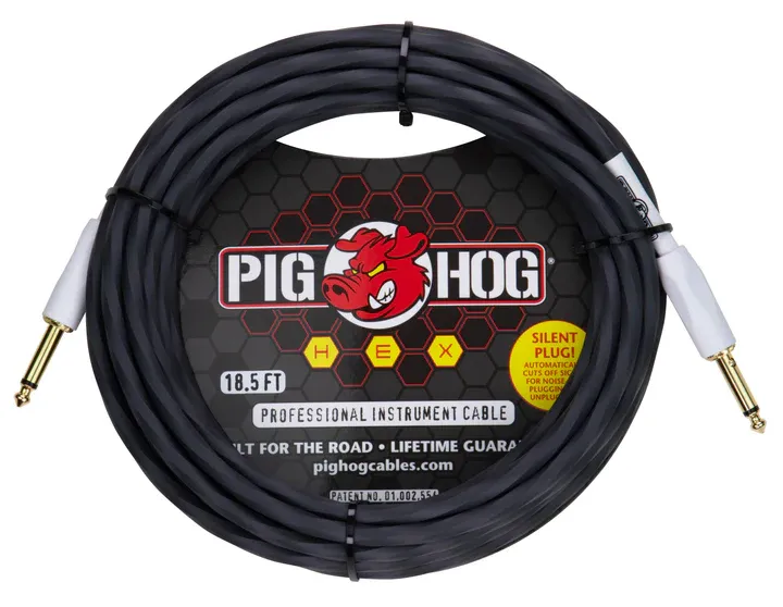 Pig Hog &quot;Hex Series&quot; Silent 18.5ft Cable - PHSH186GR