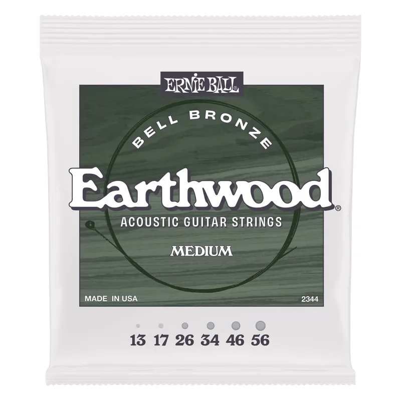 Ernie Ball 2344 Earthwood Bell Bronze Medium Acoustic Guitar Strings 13-56