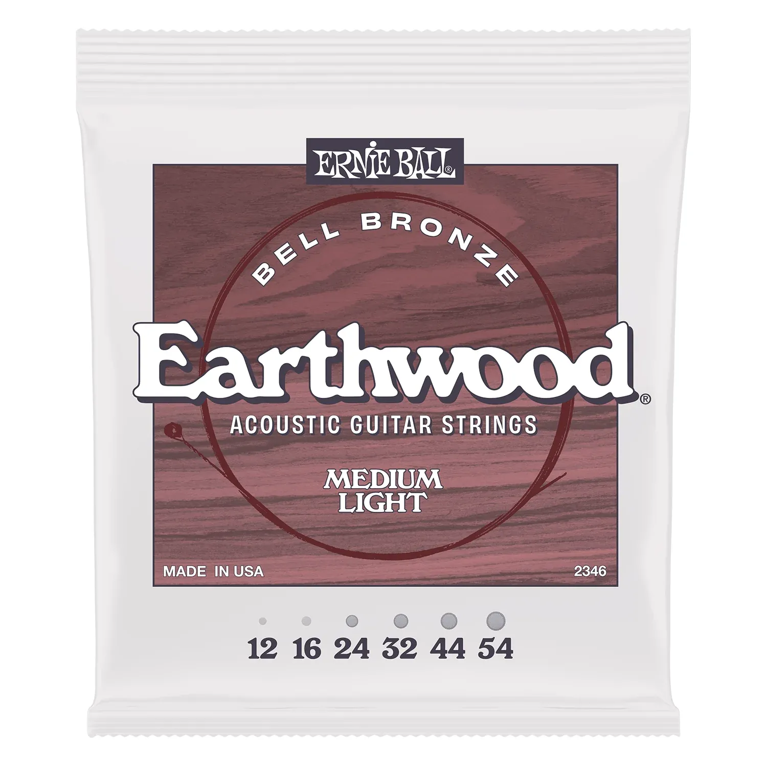Ernie Ball 2346 Earthwood Bell Bronze Medium-Light Acoustic Guitar Strings 12-54